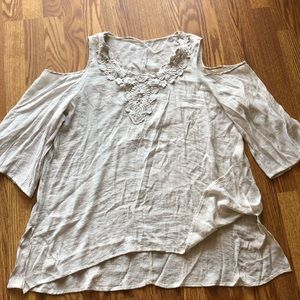 EUC  cold shoulder gauze tunic 2X